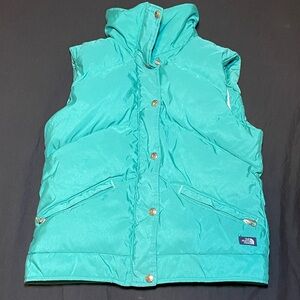 Green/blue puffer vest
